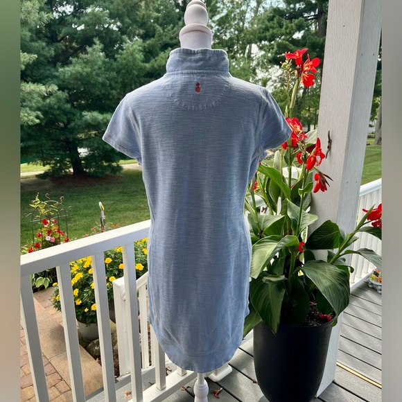 Tommy Bahama Blue Half-Zip Short Sleeve Sweatshirt Dress with Pockets - Size S - Picture 5 of 6
